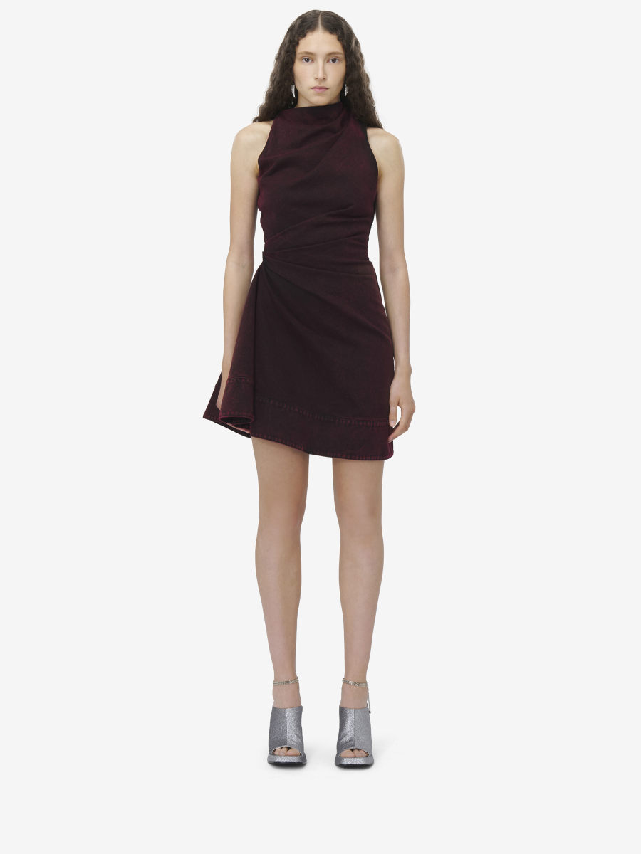 ALEXANDER MCQUEEN - Overdyed Denim Mini Dress - Item 817641QMAC06136